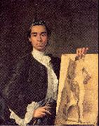 MELeNDEZ, Luis, Portrait of the Artist Holding a Life Study